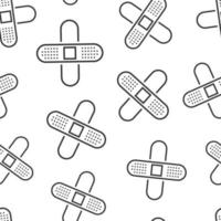 bandage ikon i platt stil. plåster vektor illustration på vit isolerat bakgrund. först hjälpa utrustning sömlös mönster företag begrepp.