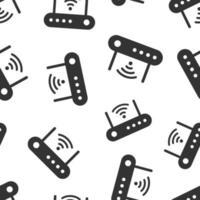 WLAN-Router-Symbol im flachen Stil. Breitband-Vektor-Illustration auf weißem Hintergrund isoliert. nahtloses mustergeschäftskonzept der internetverbindung. vektor