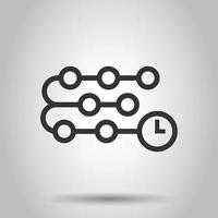 Timeline-Symbol im flachen Stil. Fortschrittsvektorillustration auf weißem, isoliertem Hintergrund. Diagramm Geschäftskonzept. vektor