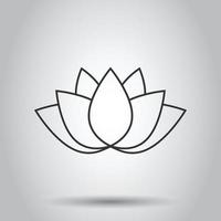 Lotus-Symbol im flachen Stil. Blumenblatt-Vektorillustration auf weißem getrenntem Hintergrund. Geschäftskonzept der Blütenpflanze. vektor