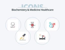 Biochemie und Medizin Healthcare Flat Icon Pack 5 Icon Design. männlich. Knochen. medizinisch. medizinisch. adn vektor