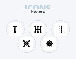 Mechanik-Glyphen-Icon-Pack 5 Icon-Design. . Übertragung. vektor