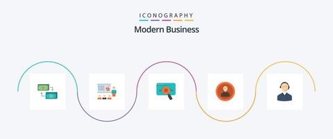 Modern Business Flat 5 Icon Pack inklusive Daten. analytisch. Analytik. Forschung. Menschen vektor