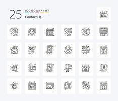 Kontaktieren Sie uns 25-Zeilen-Icon-Paket einschließlich ok. Anruf. Laden. Telefon. Telefon vektor