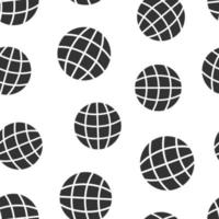 Erde-Planet-Symbol im flachen Stil. Globus geografische Vektorillustration auf weißem, isoliertem Hintergrund. nahtloses mustergeschäftskonzept der globalen kommunikation. vektor