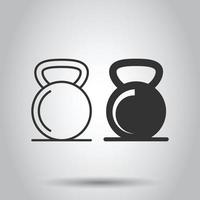 Kettlebell-Symbol im flachen Stil. Langhantel-Sportgeräte-Vektorillustration auf weißem, isoliertem Hintergrund. Hantel Geschäftskonzept. vektor