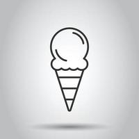 Eis-Symbol im flachen Stil. Eisbecher-Vektorillustration auf weißem, isoliertem Hintergrund. Sorbet-Dessert-Geschäftskonzept. vektor