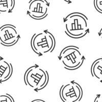 wachsendes Balkendiagramm-Symbol im flachen Stil. Erhöhen Sie die Pfeilvektorillustration auf weißem, isoliertem Hintergrund. infographic fortschritt nahtloses mustergeschäftskonzept. vektor