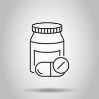Tablettenfläschchen-Symbol im flachen Stil. Drogen-Vektor-Illustration auf weißem Hintergrund isoliert. Apotheke Geschäftskonzept. vektor