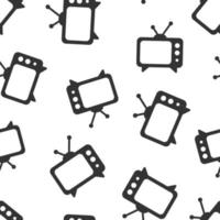 TV-Symbol im flachen Stil. Fernsehzeichen-Vektorillustration auf weißem lokalisiertem Hintergrund. Geschäftskonzept des nahtlosen Musters des Videokanals. vektor