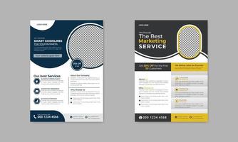 Corporate Business Flyer-Vorlage, Service-Werbung im A4-Format, zweifarbiges Poster, digitaler Marketing-Flyer, Broschüren, Zeitschriften, Broschüren-Illustrationsvektor-Rollup-Mockup vektor