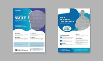 Flyer-Vorlage für das medizinische Gesundheitswesen, Plakatdesign für die Förderung medizinischer Dienstleistungen, A4-Größe, Poster, Corporate Business-Flyer-Design, medizinisches Broschürendesign, Flyer, Broschüren-Illustrationslayout, Vektormodell vektor