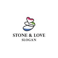 sten kärlek logotyp vektor design. abstrakt emblem, mönster begrepp, logotyper, logotyp element för mall.