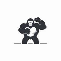 stark stående gorilla vektor logotyp