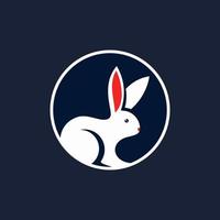 modern kanin logotyp i cirkel form vektor
