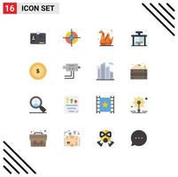 universell ikon symboler grupp av 16 modern platt färger av finansiera mynt hobbies sluta liv redigerbar packa av kreativ vektor design element