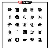 universell ikon symboler grupp av 25 modern fast glyfer av finansiera Färg fylla webb sida Färg släppa hink redigerbar vektor design element