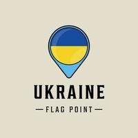 Fahnenpunkt Ukraine Logo Vektor Illustration Vorlage Symbol Grafikdesign. Karten Standort Länderzeichen oder Symbol