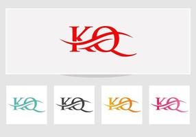 susa brev kq logotyp design för företag och företag identitet. vatten Vinka kq logotyp med modern trendig vektor