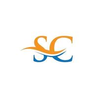 sc verknüpftes Logo für Geschäfts- und Firmenidentität. kreativer Buchstabe sc-Logo-Vektor vektor