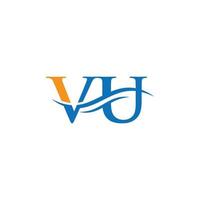 Premium-Letter-Vu-Logo-Design mit Wasserwellenkonzept. VU-Brief-Logo-Design mit modernem Trend vektor