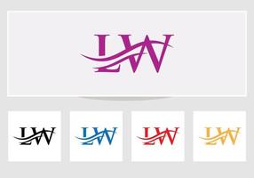lw-Buchstaben-Logo. Anfangsbuchstabe Business Logo Design Vektor Vorlage
