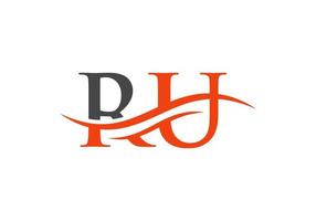 modernes ru-logo-design für geschäfts- und firmenidentität. kreativer ru-brief mit luxuskonzept vektor