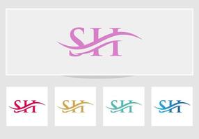 modernes sh-logo-design für geschäfts- und firmenidentität. kreativer sh-brief mit luxuskonzept vektor