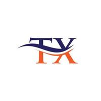 modernes tx-logo-design für geschäfts- und firmenidentität. kreativer tx-brief mit luxuskonzept. vektor