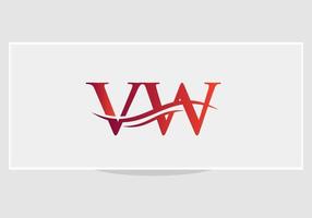 VW-Brief-Logo. anfängliche Vektorvorlage für das Design des VW-Buchstabengeschäftslogos vektor