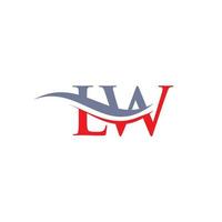 modernes lw-logodesign für geschäfts- und firmenidentität. kreativer lw brief mit luxuskonzept. vektor