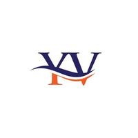 Wasserwelle YV-Logo-Vektor. Swoosh-Buchstabe YV-Logo-Design für Geschäfts- und Firmenidentität. vektor