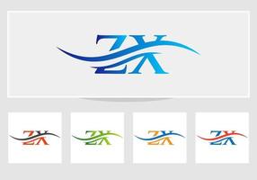 zx logotyp. monogram brev zx logotyp design vektor. zx brev logotyp design med modern trendig vektor
