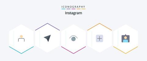 Instagram 25 platt ikon packa Inklusive Instagram. ladda upp. öga. set. Instagram vektor