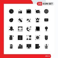 25 kreative Symbole, moderne Zeichen und Symbole des Seitendesigns, Tissue-Rolleninhalt, persönliche bearbeitbare Vektordesign-Elemente vektor