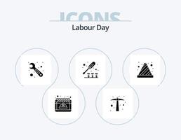 Labor Day Glyph Icon Pack 5 Icon Design. Achtung. schrauben. Werkzeug. Werkzeug. Treiber vektor