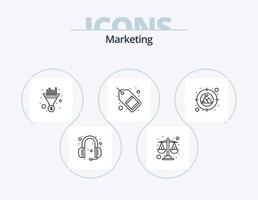 marknadsföring linje ikon packa 5 ikon design. bärbar dator. försäljning märka. webb alternativ. försäljning. marknadsföra vektor