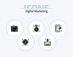 digitales Marketing-Glyphen-Icon-Pack 5-Icon-Design. Position. vergeben. Anfang. API. Einstellung vektor