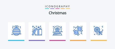 Christmas Blue 5 Icon Pack inklusive süß. Weihnachten. Stern. Süssigkeit. Geschenk. kreatives Symboldesign vektor