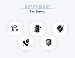Taxi-Service-Glyphen-Icon-Pack 5 Icon-Design. Person. Karte. Unterstützung. Lage. App vektor