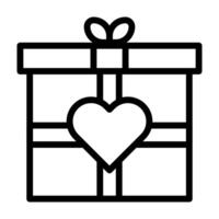 Geschenk Umriss Valentinstag Illustration Vektor und Logo Symbol Symbol des neuen Jahres perfekt.