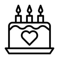 Kuchen Umriss Valentinstag Illustration Vektor und Logo Symbol Symbol des neuen Jahres perfekt.