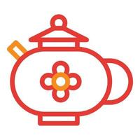 Teekanne mehrfarbig rot Illustration Vektor und Logo Symbol Symbol des neuen Jahres perfekt.