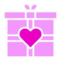 Geschenk Solid Pink Valentine Illustration Vektor und Logo-Symbol Symbol des neuen Jahres perfekt.