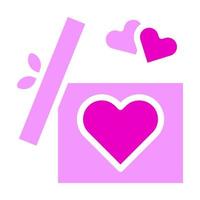 Geschenk solide rosa valentine Abbildung Vektor und Logo-Symbol Symbol des neuen Jahres perfekt.