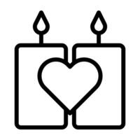 Kerze Umriss Valentinstag Illustration Vektor und Logo Symbol Symbol des neuen Jahres perfekt.