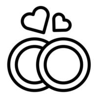 Ring Umriss Valentinstag Illustration Vektor und Logo Symbol Symbol des neuen Jahres perfekt.