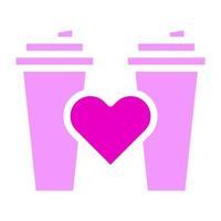 fast rosa valentine illustration vektor och logotyp ikon ny år ikon perfekt.
