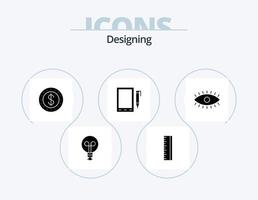 design glyf ikon packa 5 ikon design. . Kolla på. kontanter. ögon. design vektor