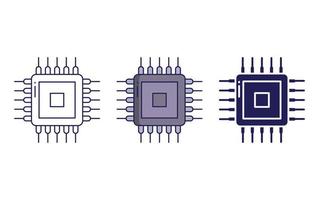 mikroprocessor, chip ikon vektor